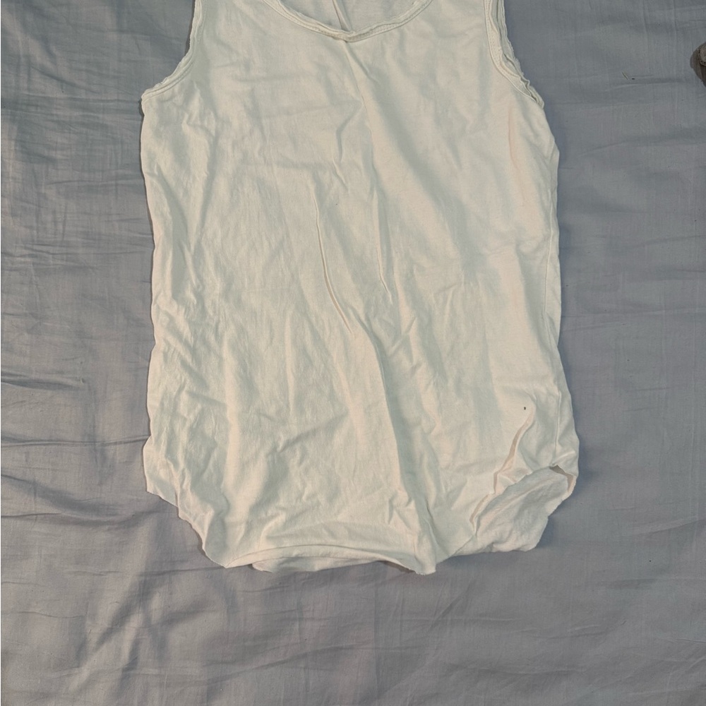 White Sleeveless Tank Top